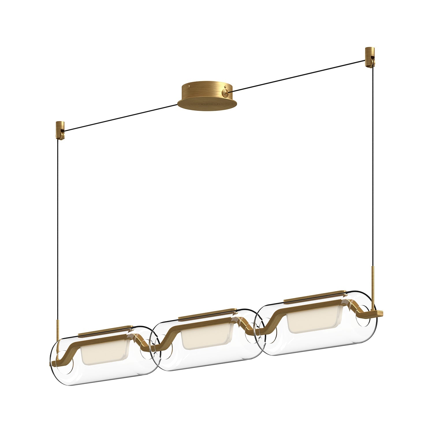 Hilo 43-in Linear Pendant — Brushed Gold [Universal Voltage]