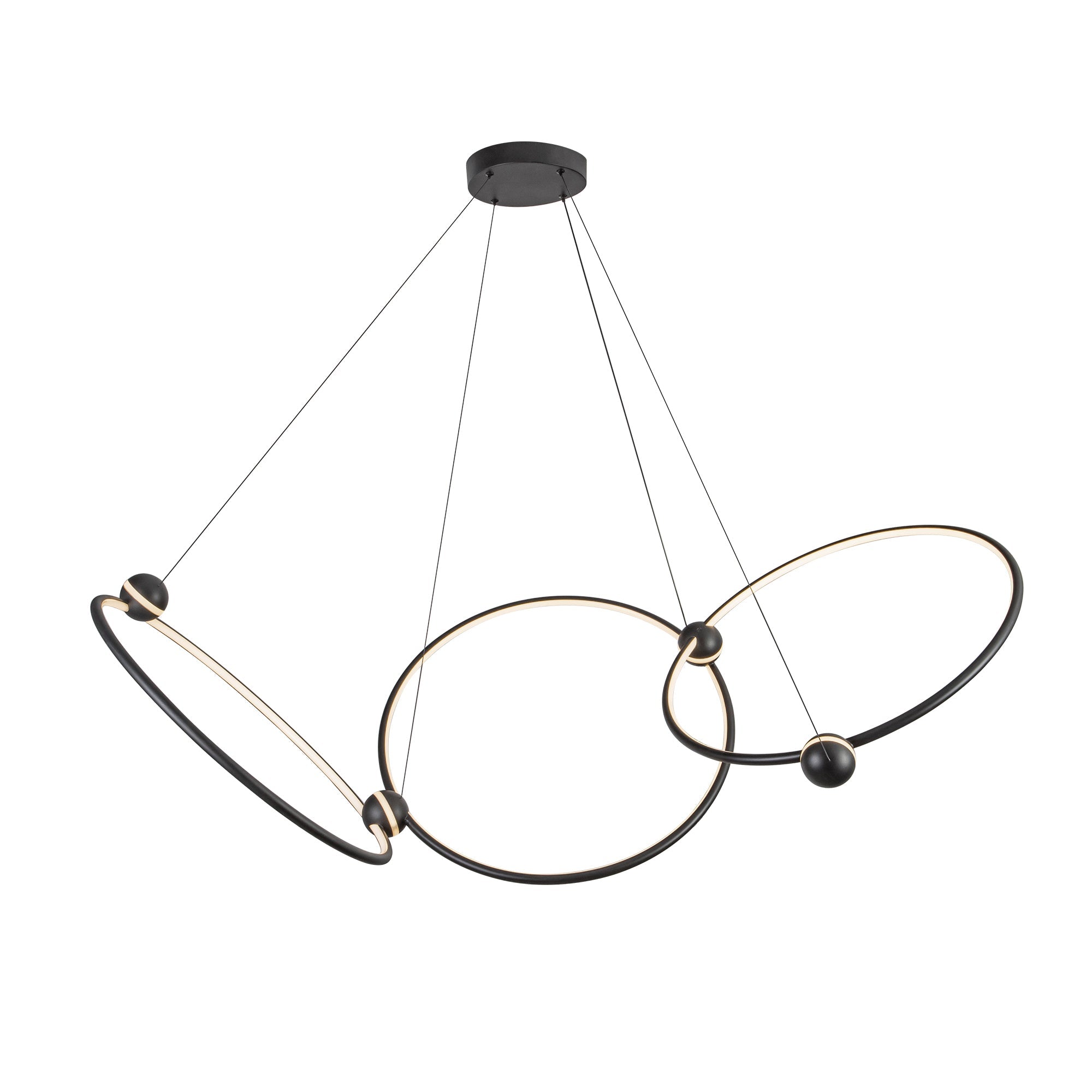 Isho 3 Head Chandelier — Black