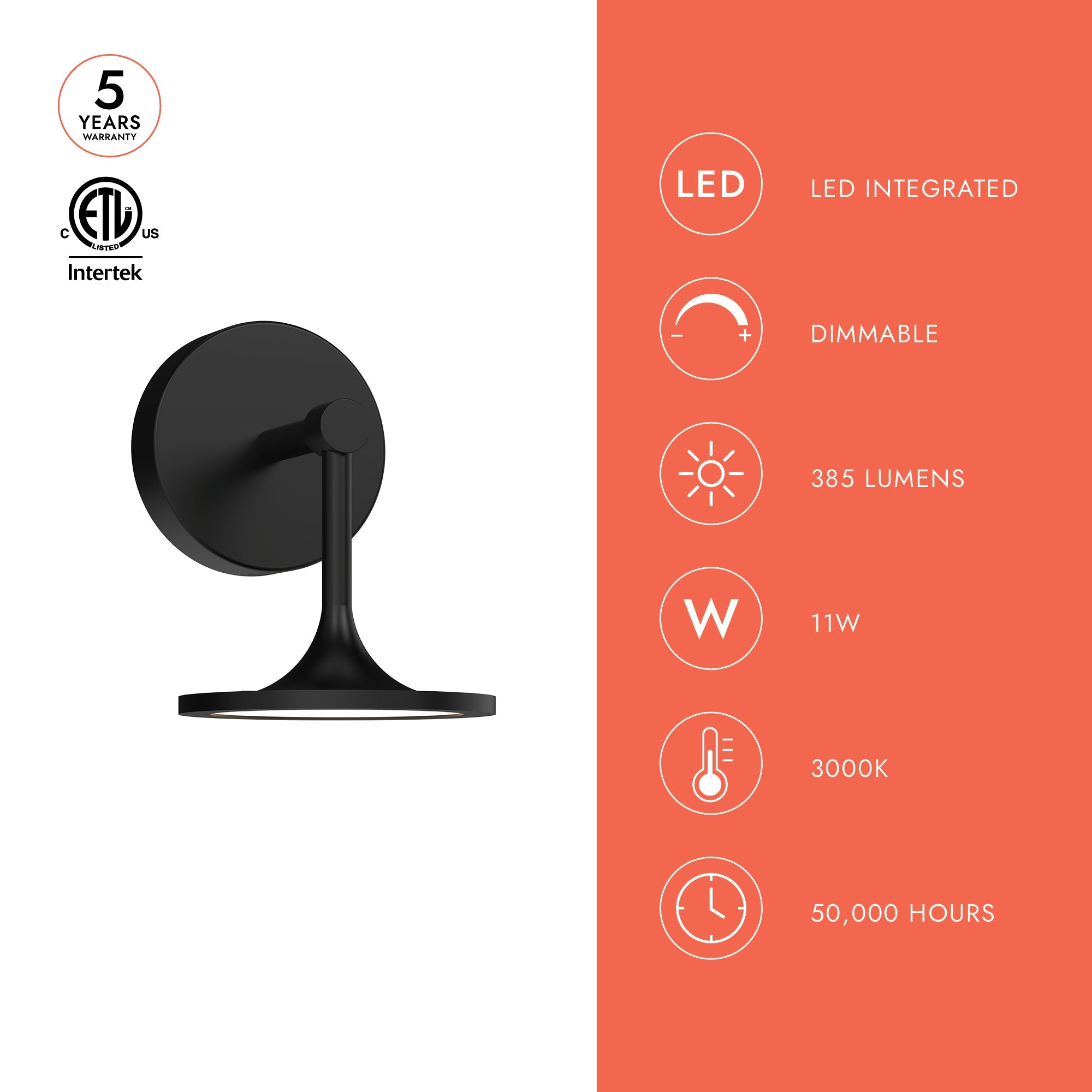 Issa 6-in Wall/Vanity Light