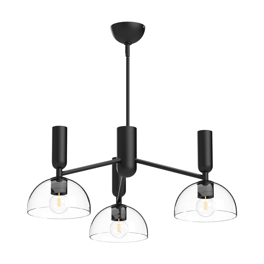 Jude 38-in Chandelier — Clear Glass/Matte Black