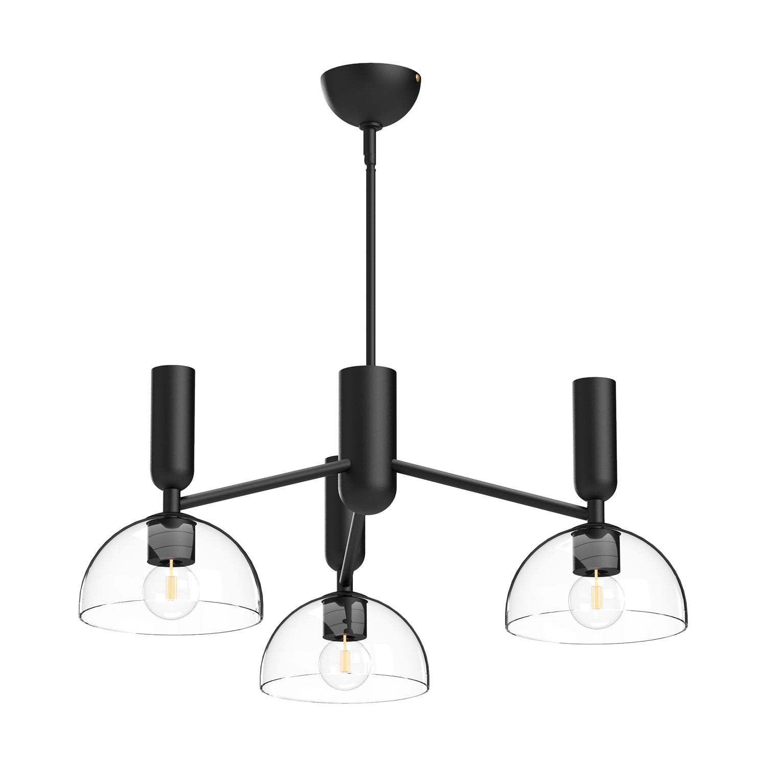 Jude 38-in Chandelier — Clear Glass/Matte Black