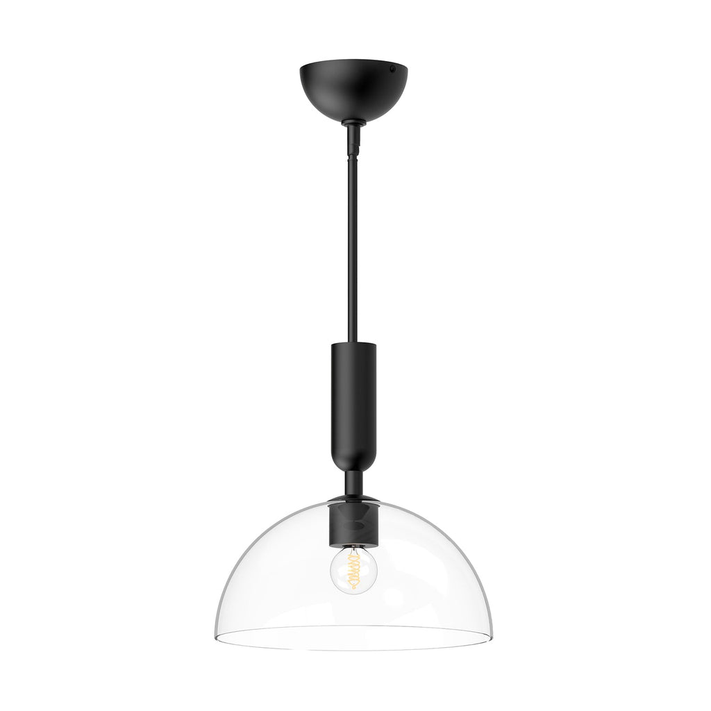 Jude 12-in Pendant — Clear Glass/Matte Black