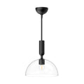 Jude 12-in Pendant — Clear Glass/Matte Black