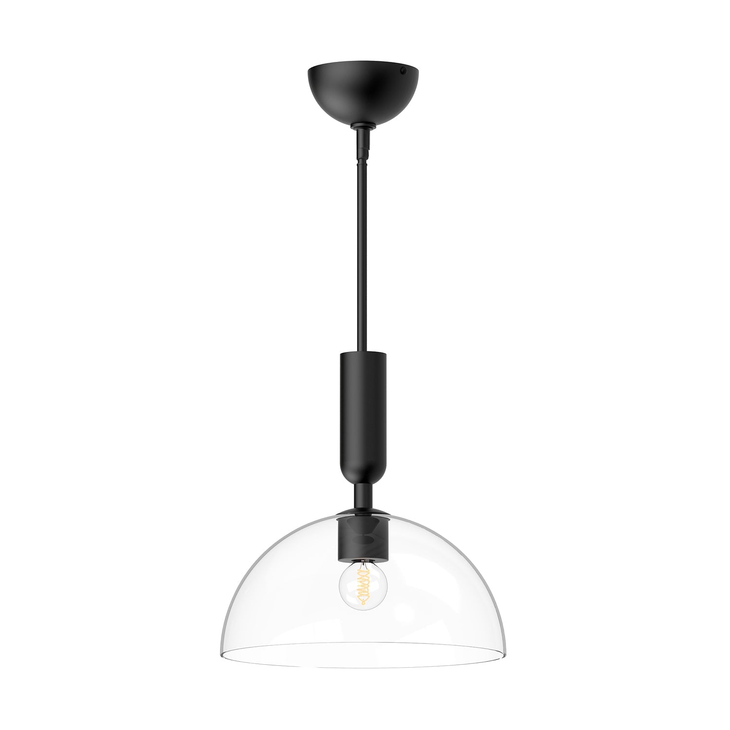 Jude 12-in Pendant — Clear Glass/Matte Black