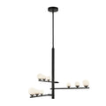 Cypress 3 Head Chandelier — Black/Opal Glass