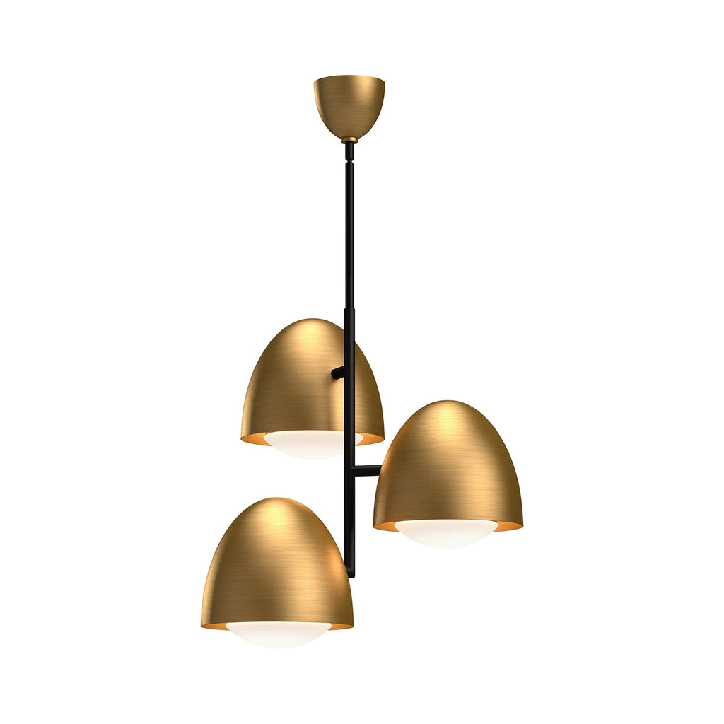 Kenji 24-in Chandelier — Aged Gold/Opal Matte Glass