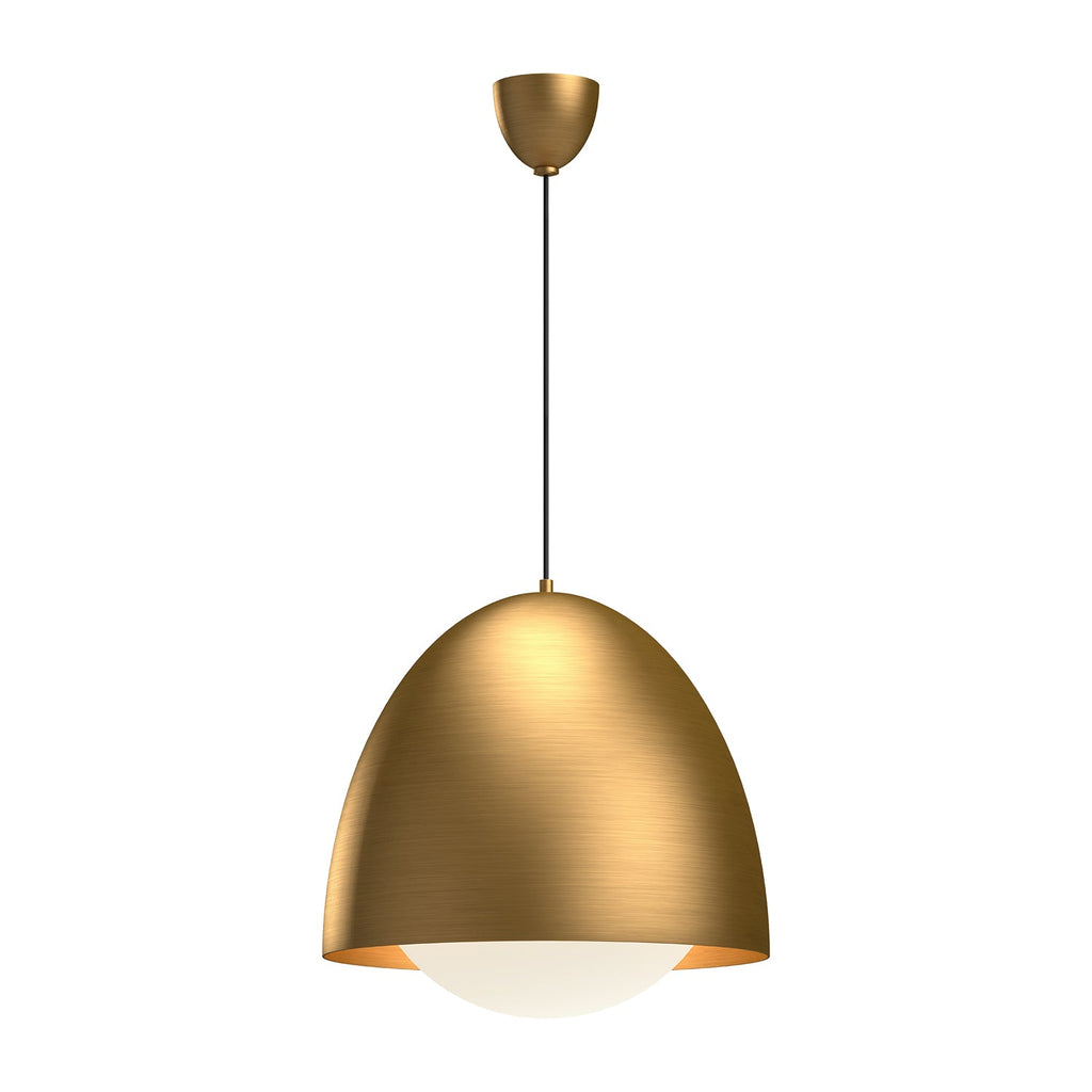 Kenji 20-in Pendant — Aged Gold/Opal Matte Glass