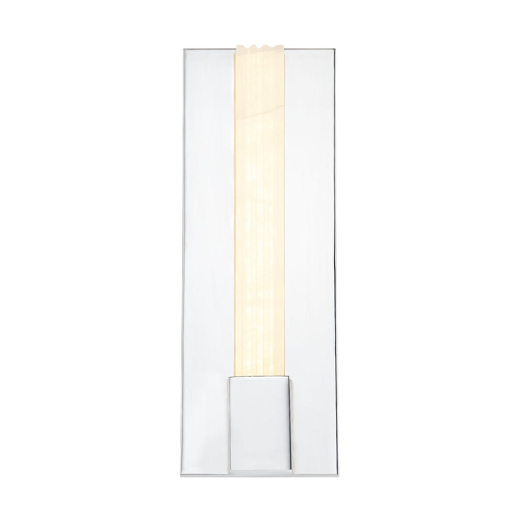 Kismet 14-in Wall/Vanity Light — Polished Nickel/Alabaster