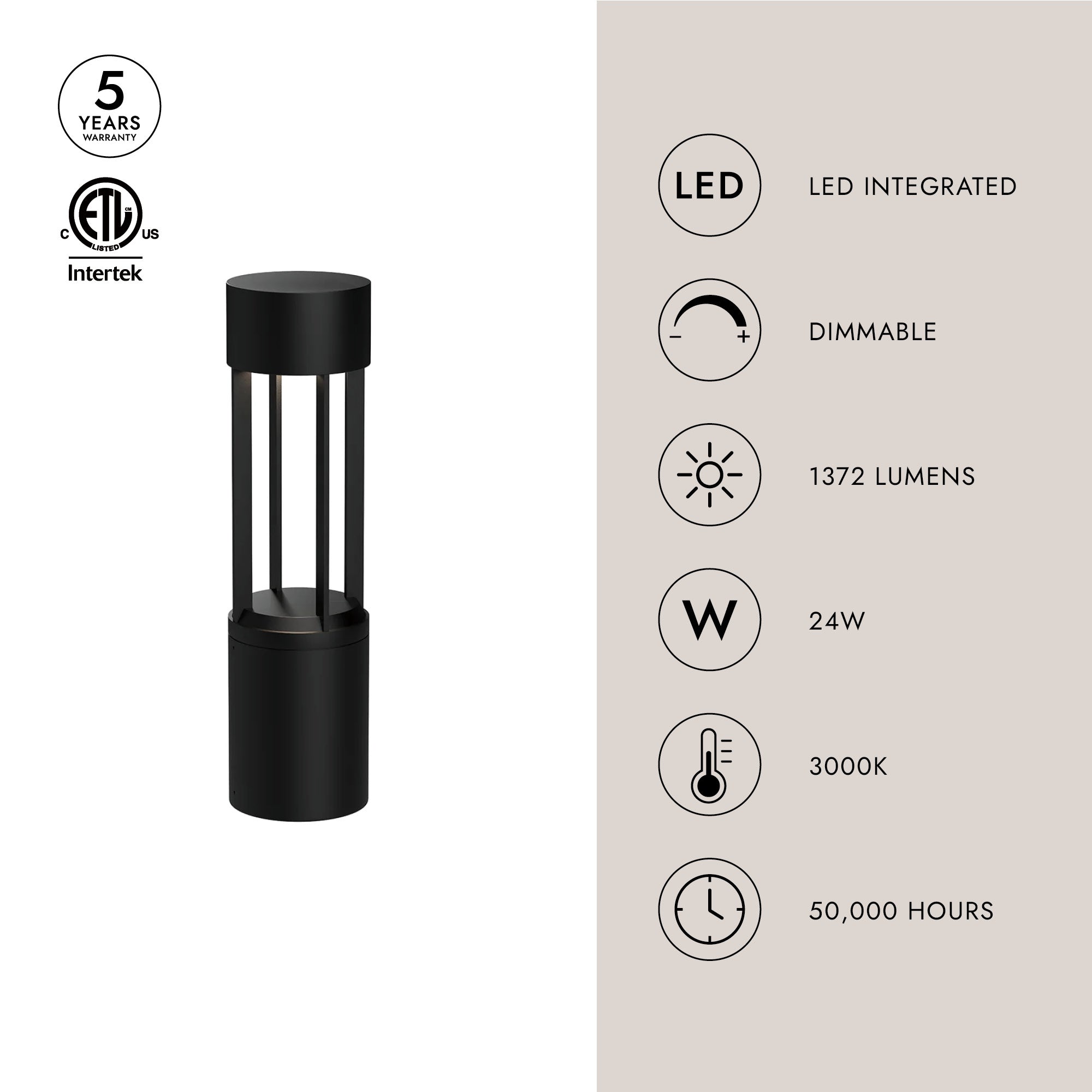 Knox 24-in Exterior Bollard