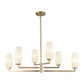 Krysta 35-in Chandelier — Brushed Gold/Opal Glass