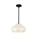 Krysta 14-in Pendant — Matte Black/Opal Glass