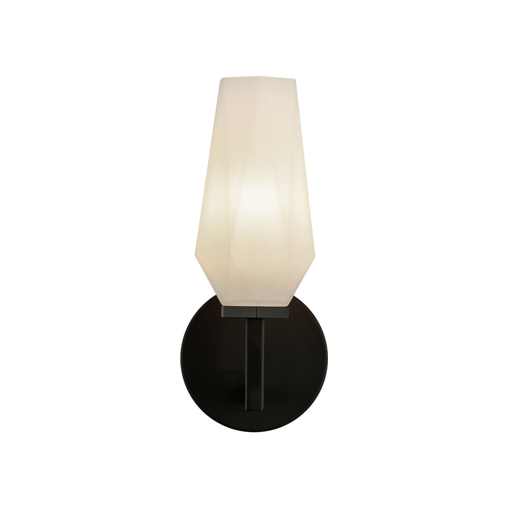 Krysta 10-in Wall/Vanity Light — Matte Black/Opal Glass