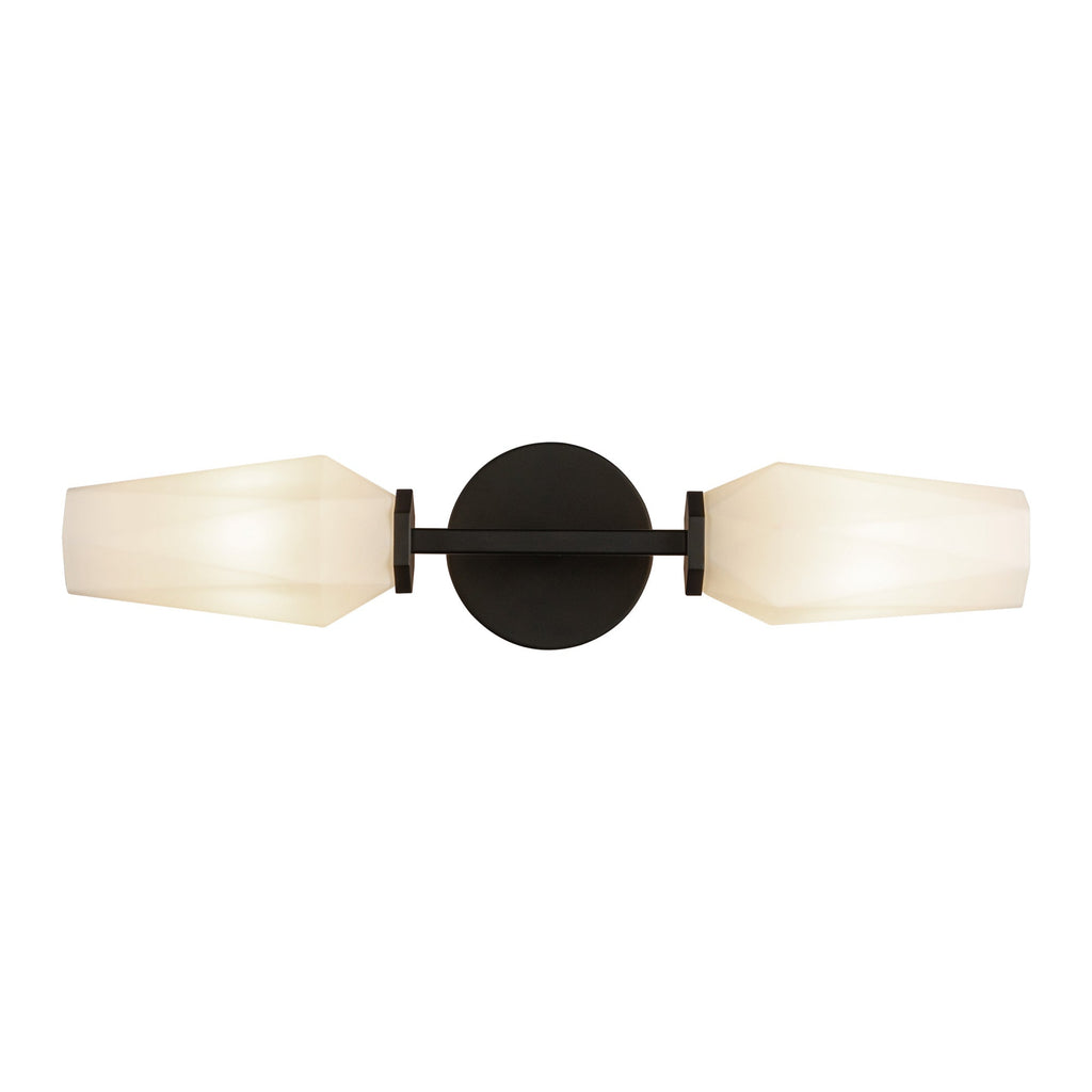 Krysta 20-in Wall/Vanity Light — Matte Black/Opal Glass