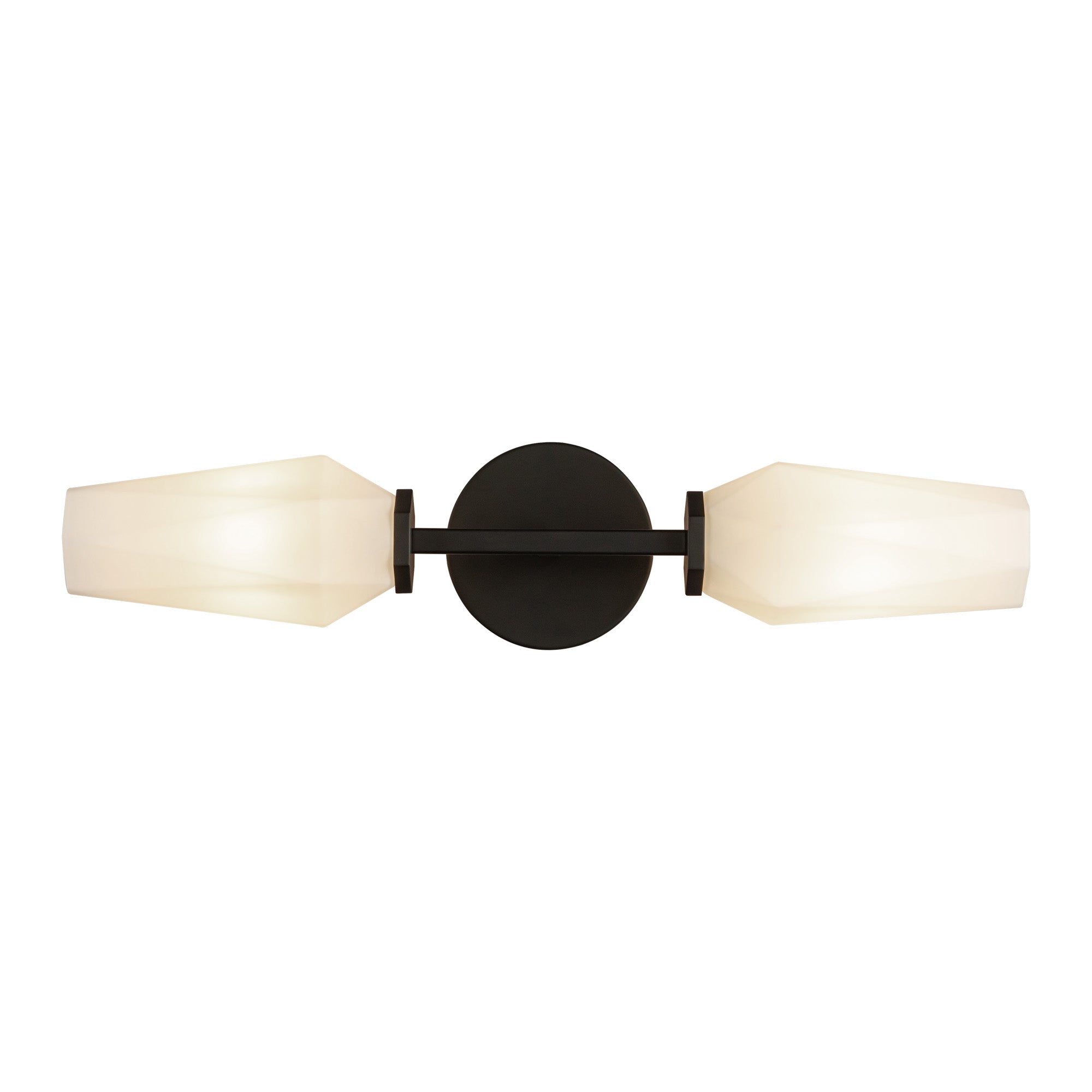 Krysta 20-in Wall/Vanity Light — Matte Black/Opal Glass