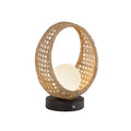 Lanai 10-in Table Lamp — Black/Opal Glass