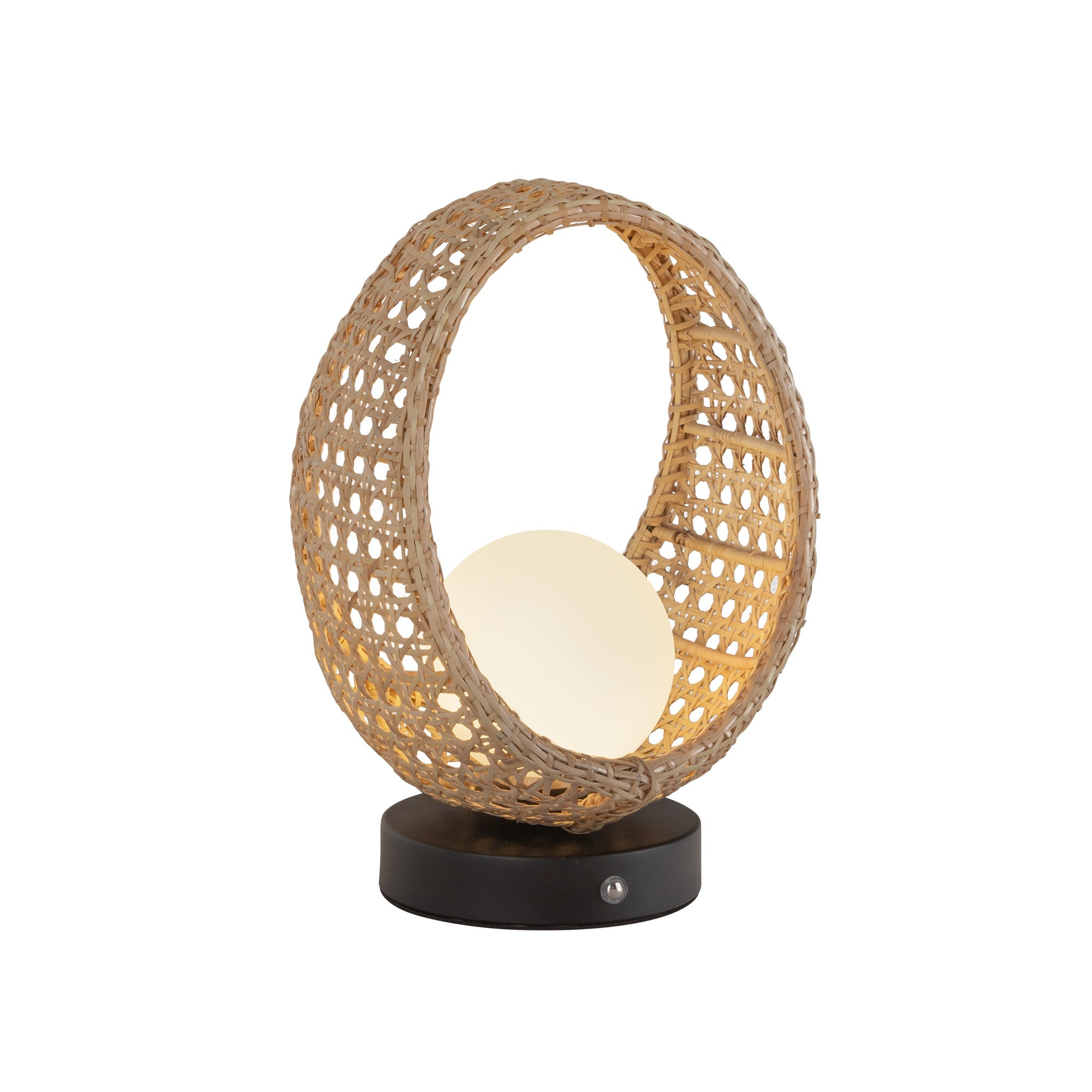 Lanai 10-in Table Lamp — Black/Opal Glass