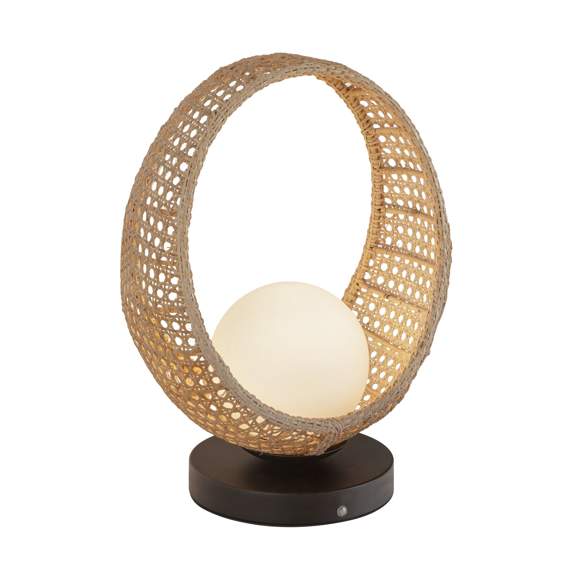 Lanai 16-in Table Lamp — Black/Opal Glass