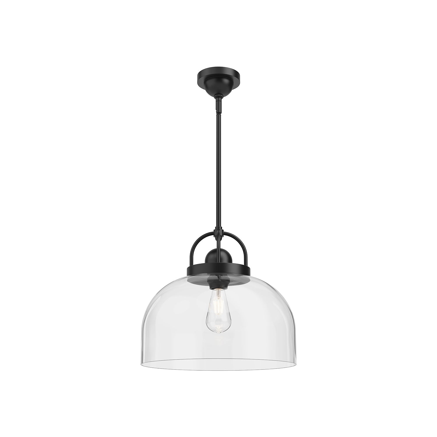 Lancaster 15-in Pendant — Matte Black