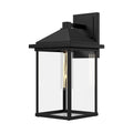 Larchmont 6-in Exterior Wall Sconce — Clear Glass/Textured Black
