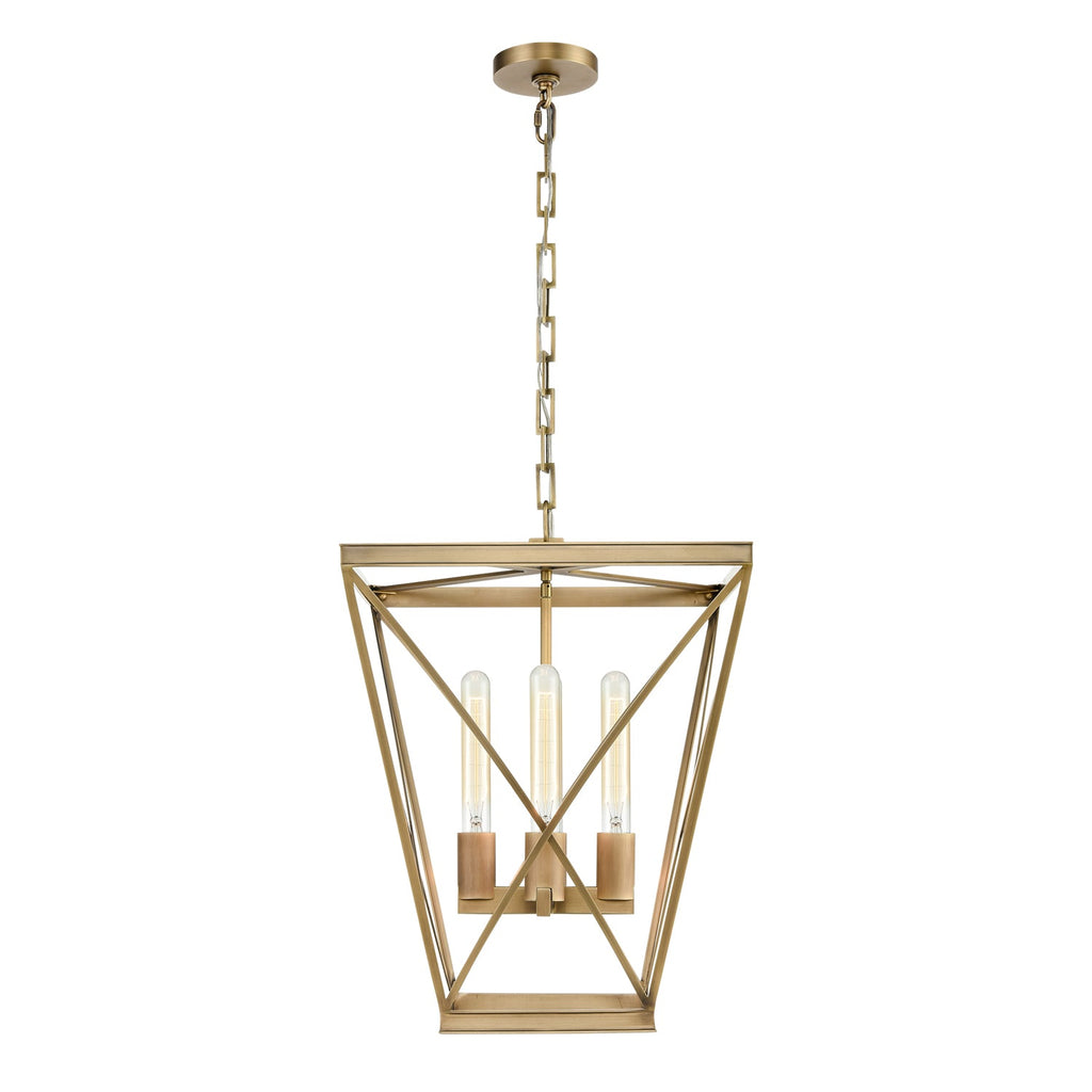 Lattice 16-in Pendant — Vintage Brass