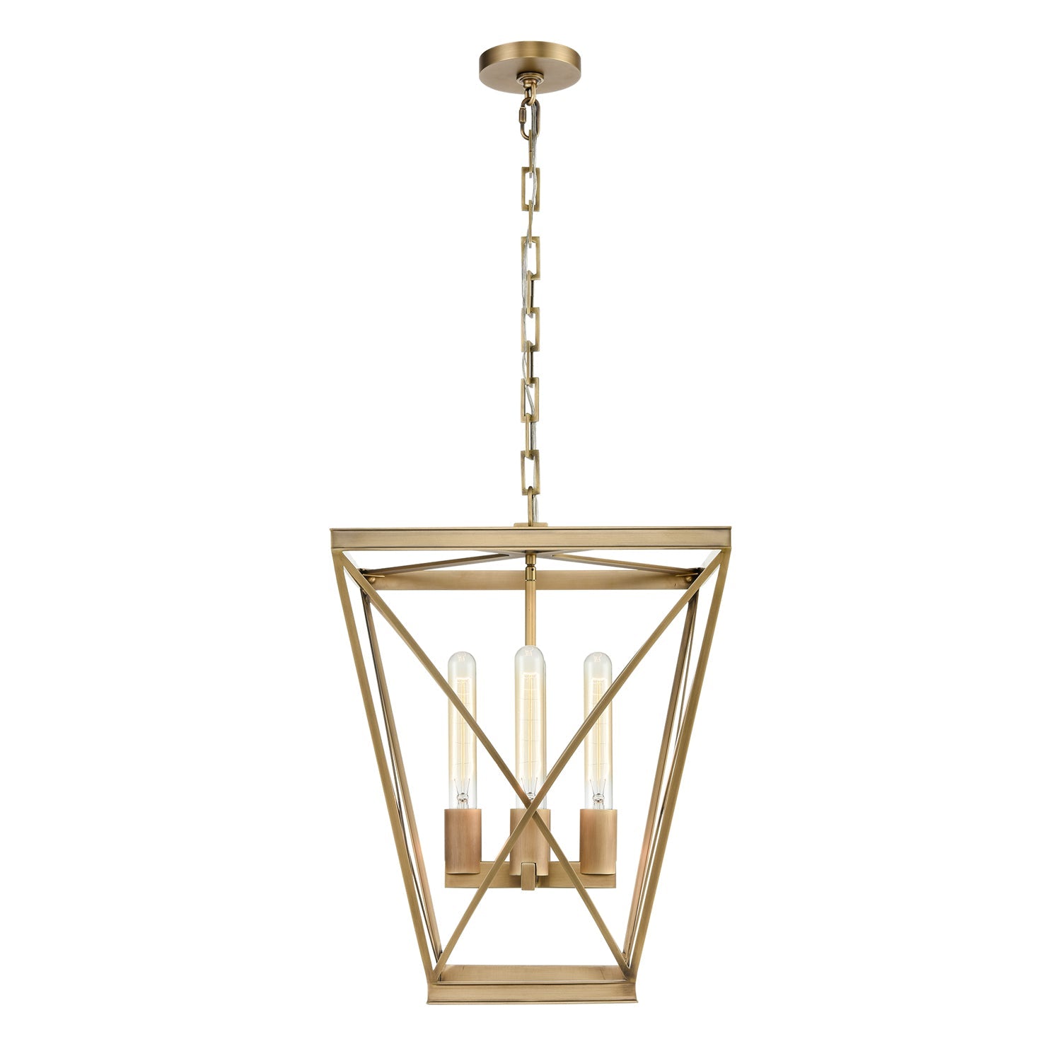 Lattice 16-in Pendant — Vintage Brass