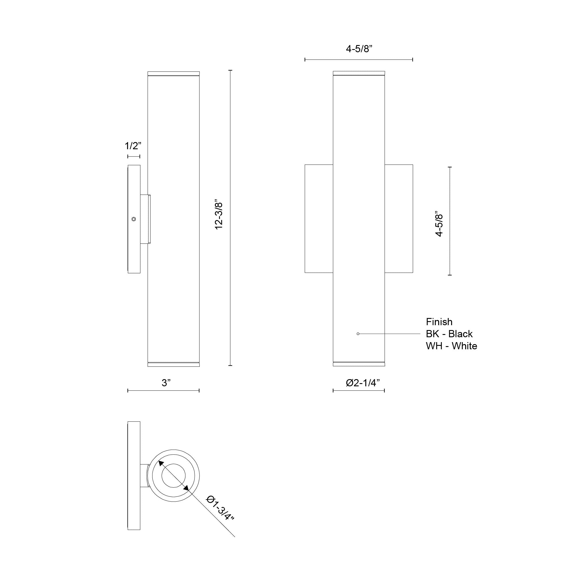 Lorna 12-in (2-in Dia.) Exterior Wall Sconce Up/Down Light