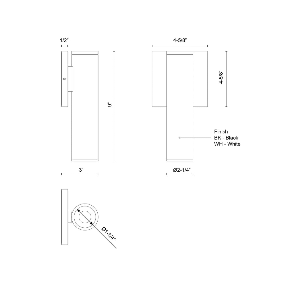 Lorna 9-in (2-in Dia.) Exterior Wall Sconce