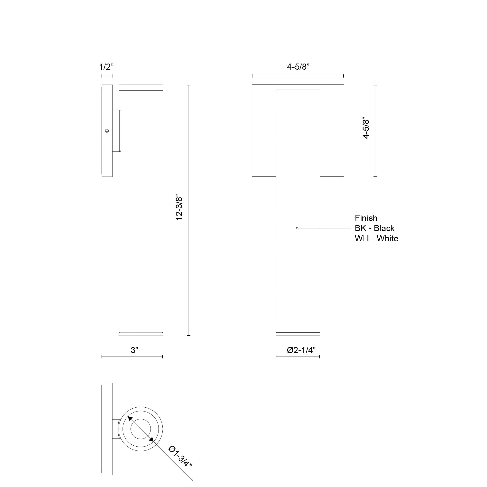 Lorna 12-in (2-in Dia.) Interior/Exterior Wall Sconce