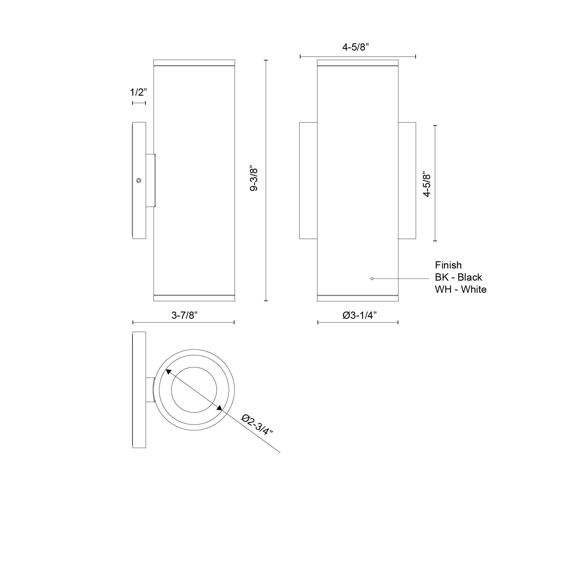 Lorna 9-in (3-in Dia.) Exterior Wall Sconce Up/Down Light