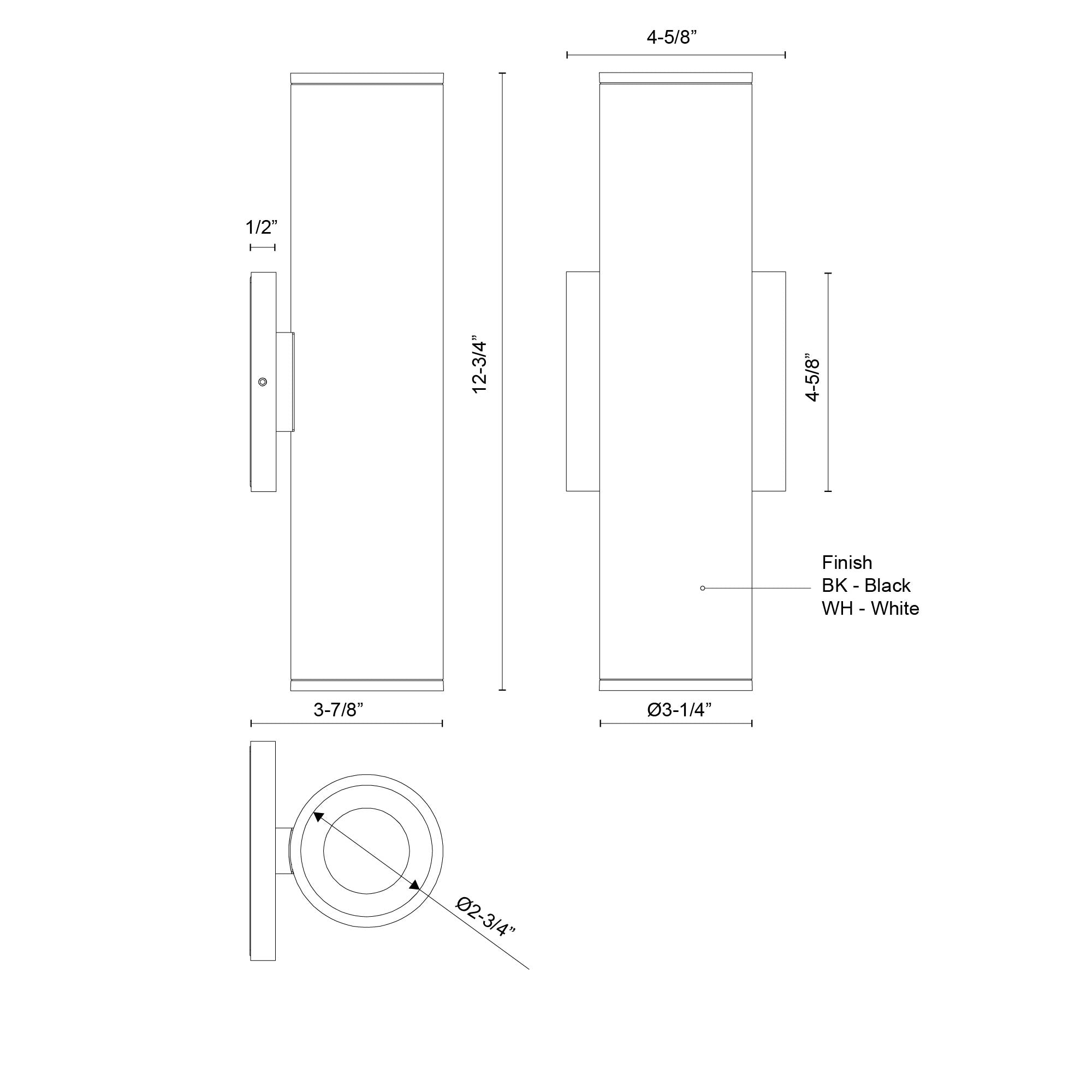 Lorna 12-in (3-in Dia.) Exterior Wall Sconce Up/Down Light