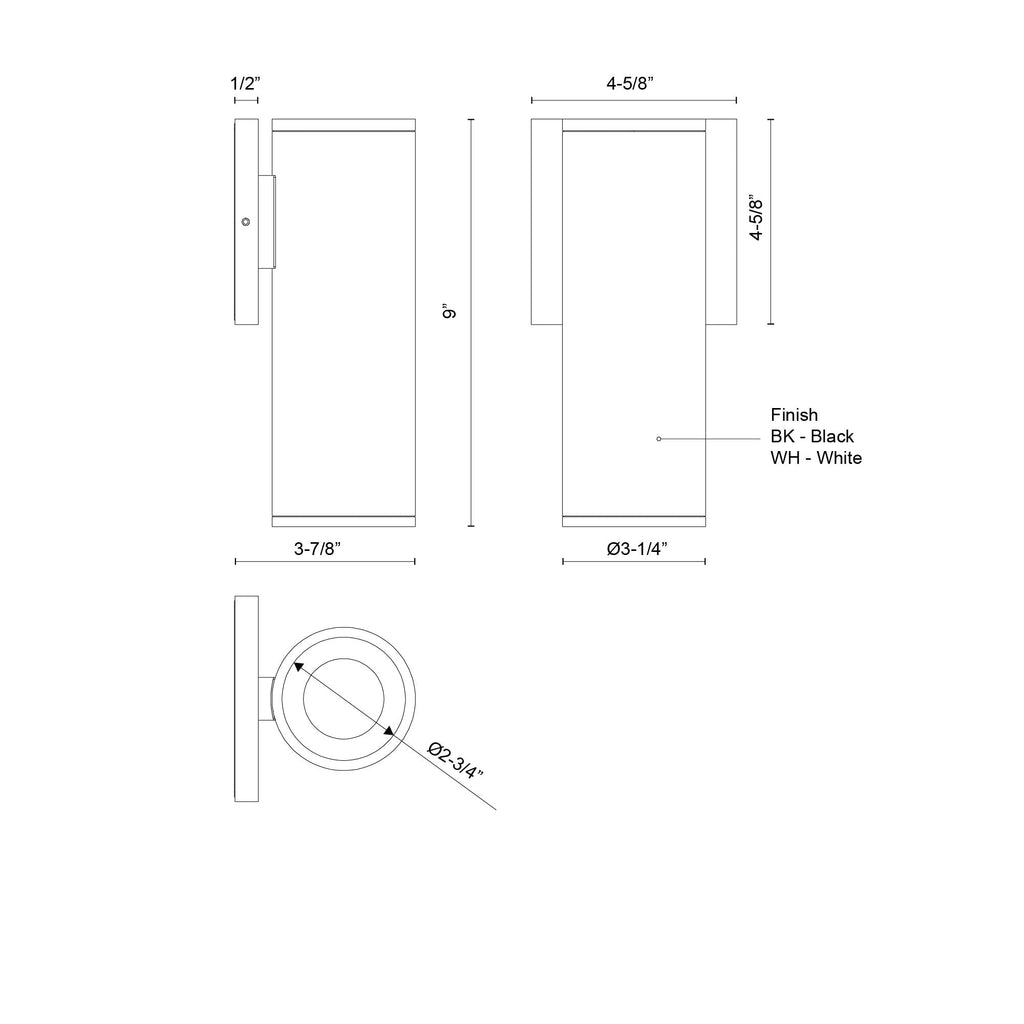 Lorna 9-in (3-in Dia.) Interior/Exterior Wall Sconce