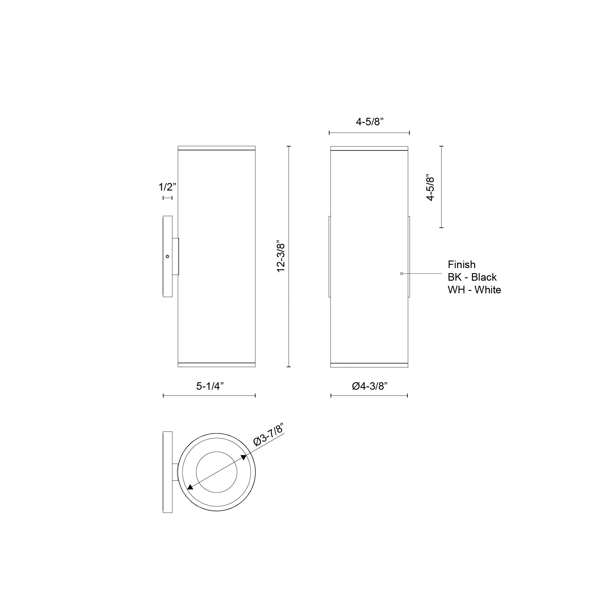 Lorna 12-in (4-in Dia.) Exterior Wall Sconce Up/Down Light
