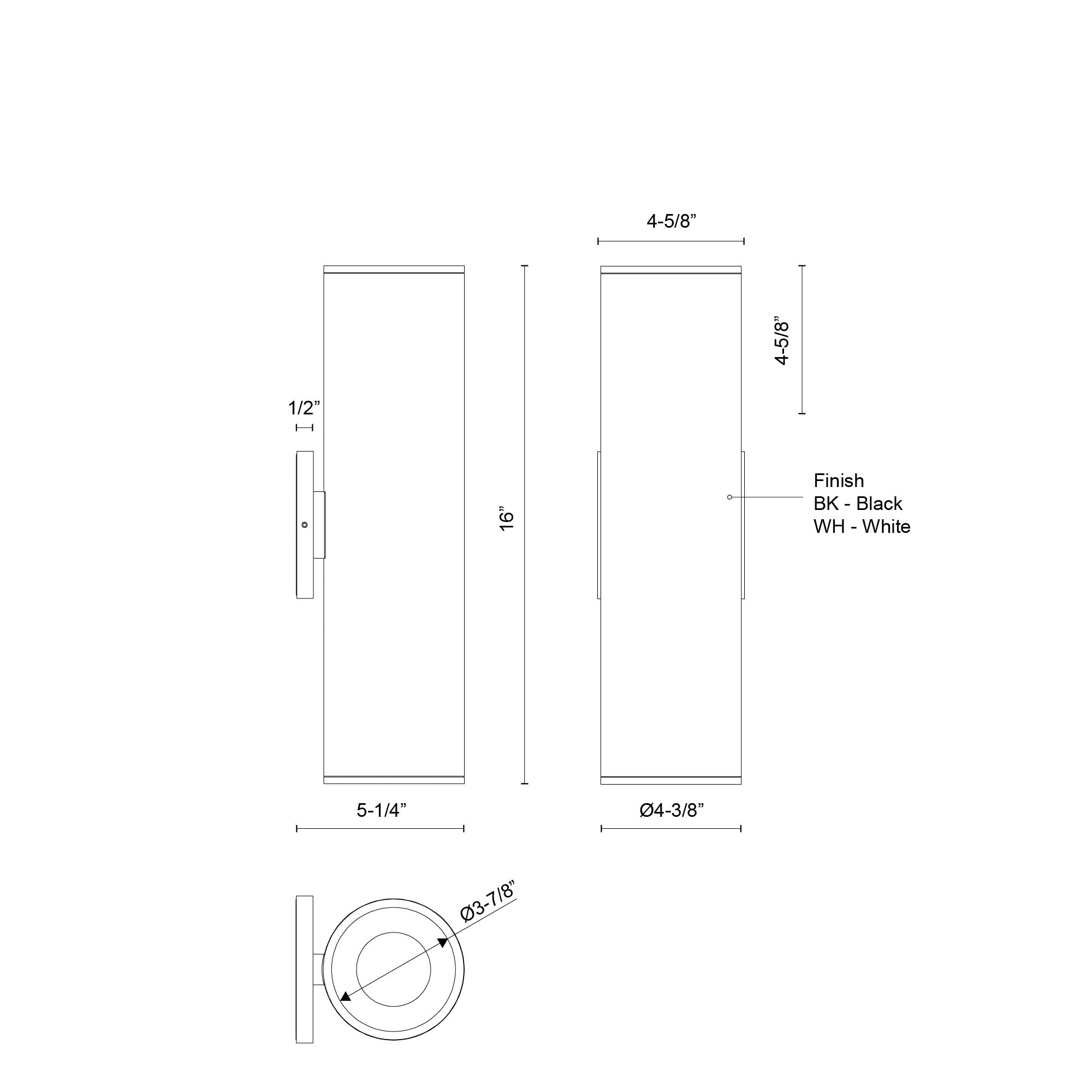 Lorna 16-in (4-in Dia.) Wall Sconce Up/Down Light