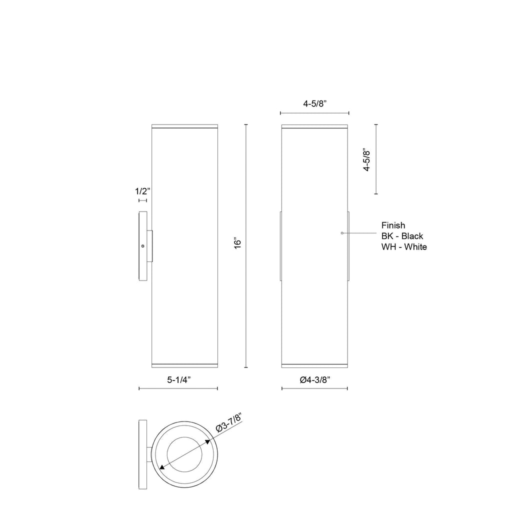 Lorna 16-in (4-in Dia.) Exterior Wall Sconce Up/Down Light