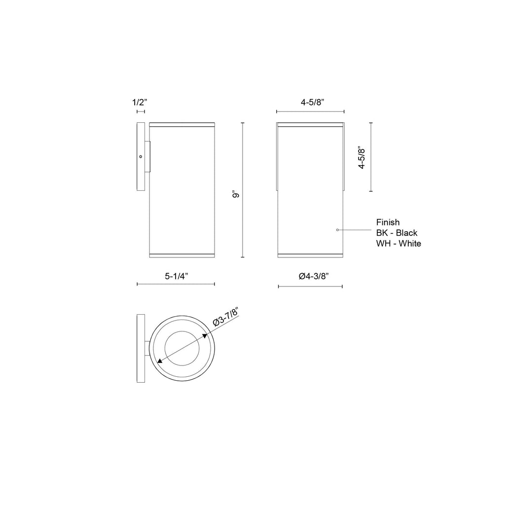 Lorna 9-in (4-in Dia.) Interior/Exterior Wall Sconce