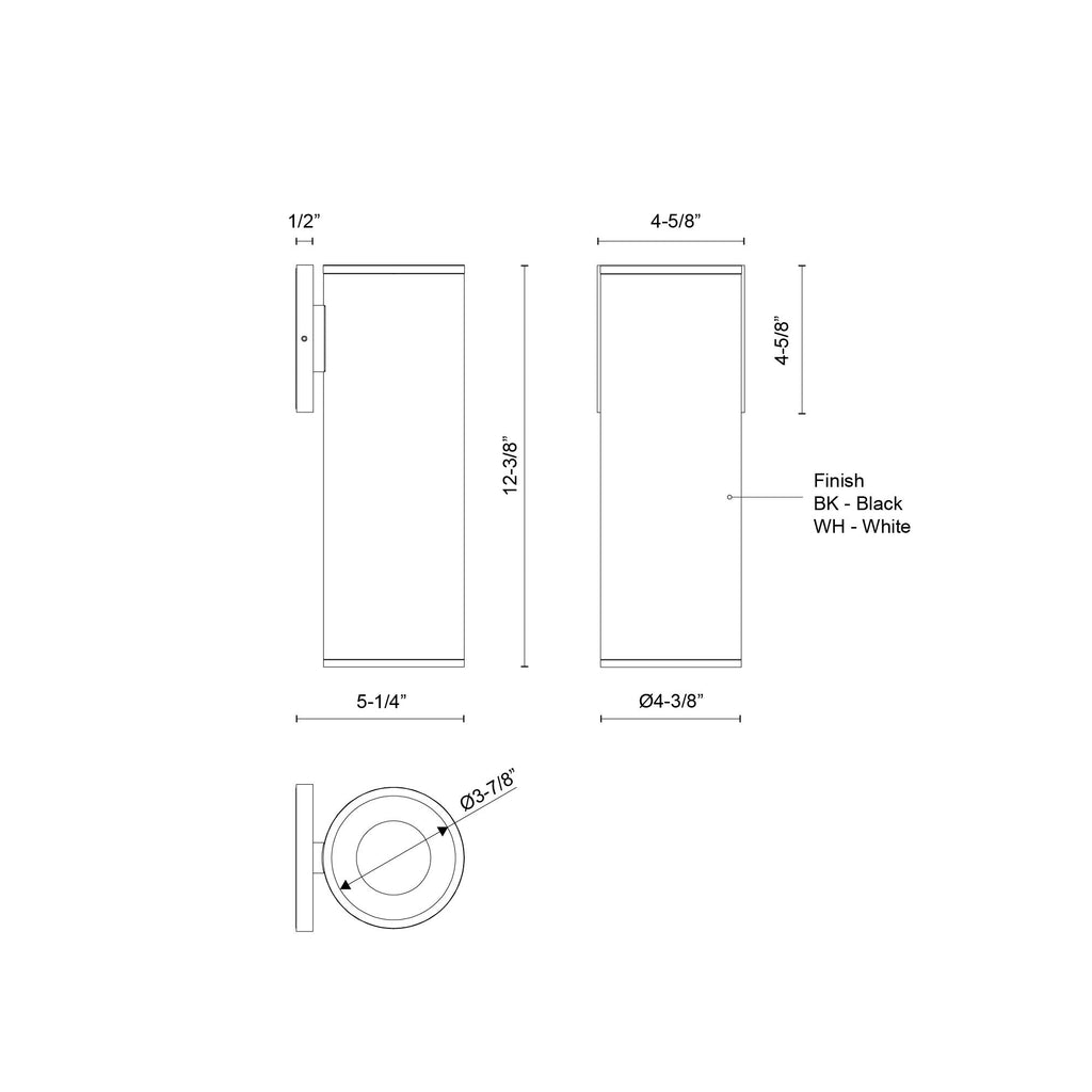 Lorna 12-in (4-in Dia.) Interior/Exterior Wall Sconce