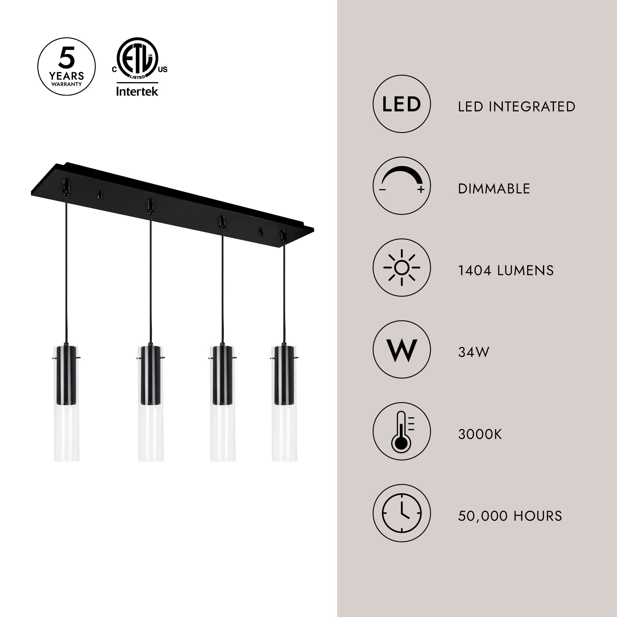 Lena 3-in 4 Head Multi Pendant