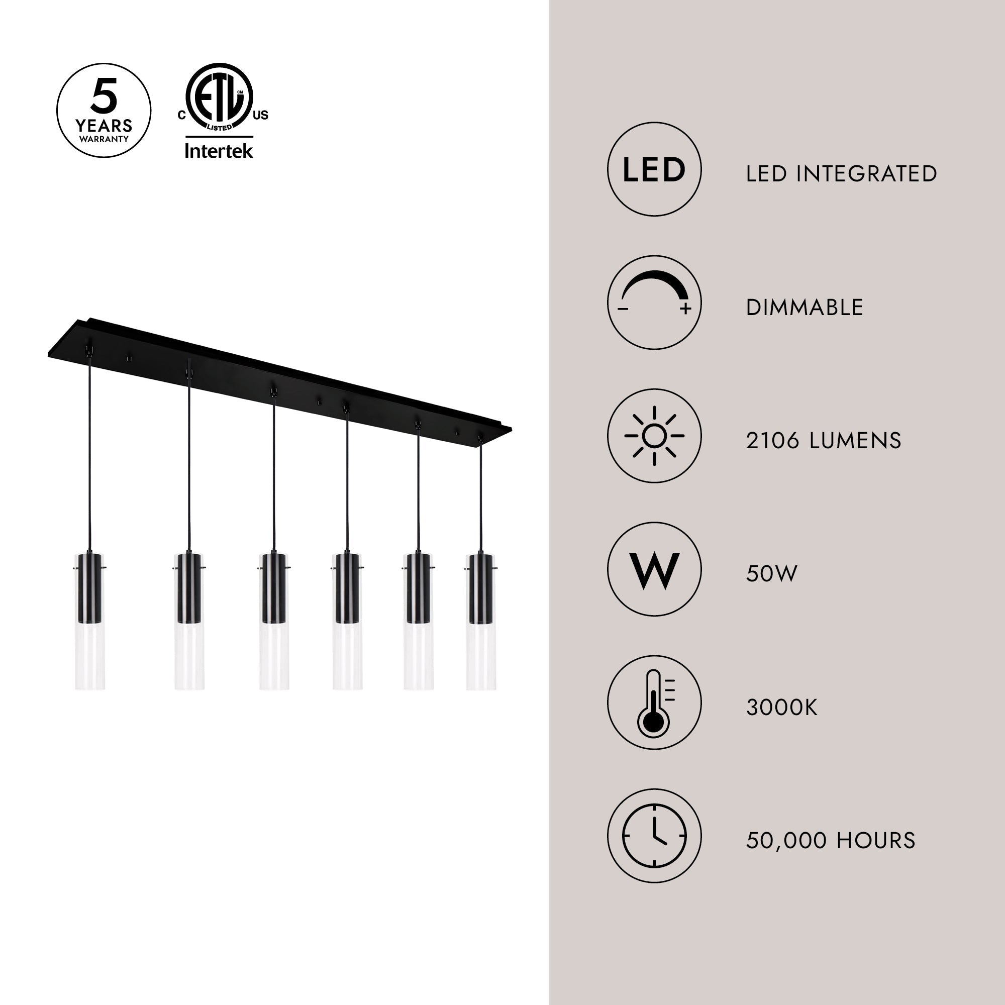Lena 3-in-6 Head Multi Pendant
