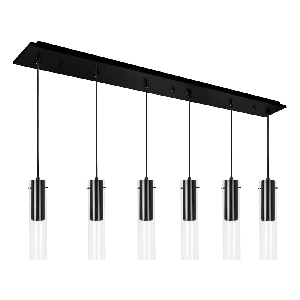 Lena 3-in 6 Head Multi Pendant — Black