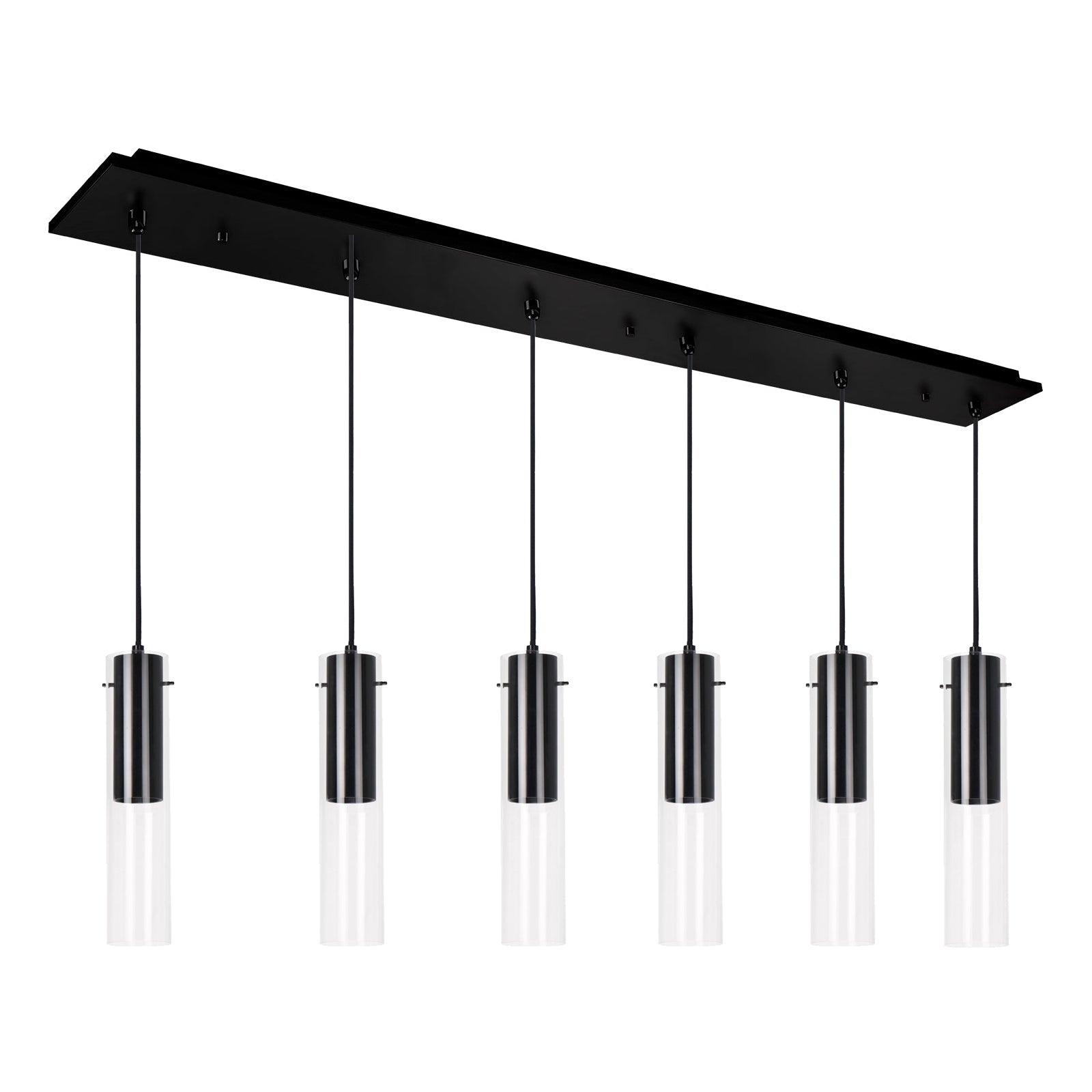 Lena 3-in 6 Head Multi Pendant — Black