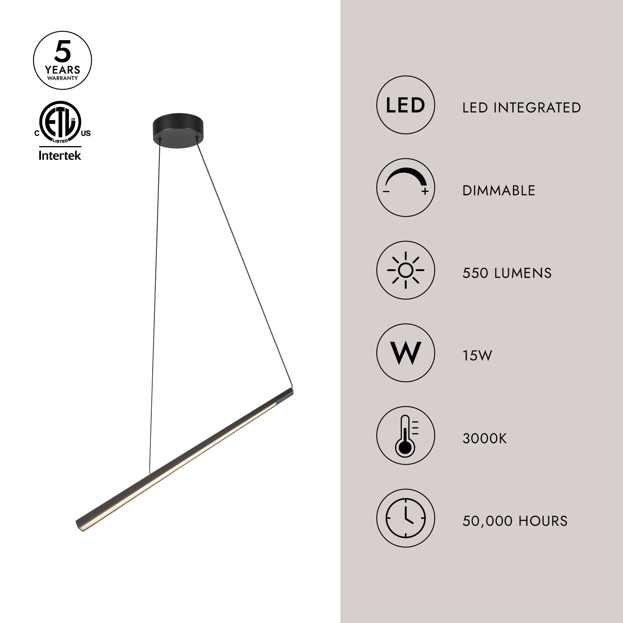 Lex 24-in Linear Pendant