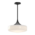 Lincoln 14-in Pendant — Glossy Opal Glass/Matte Black