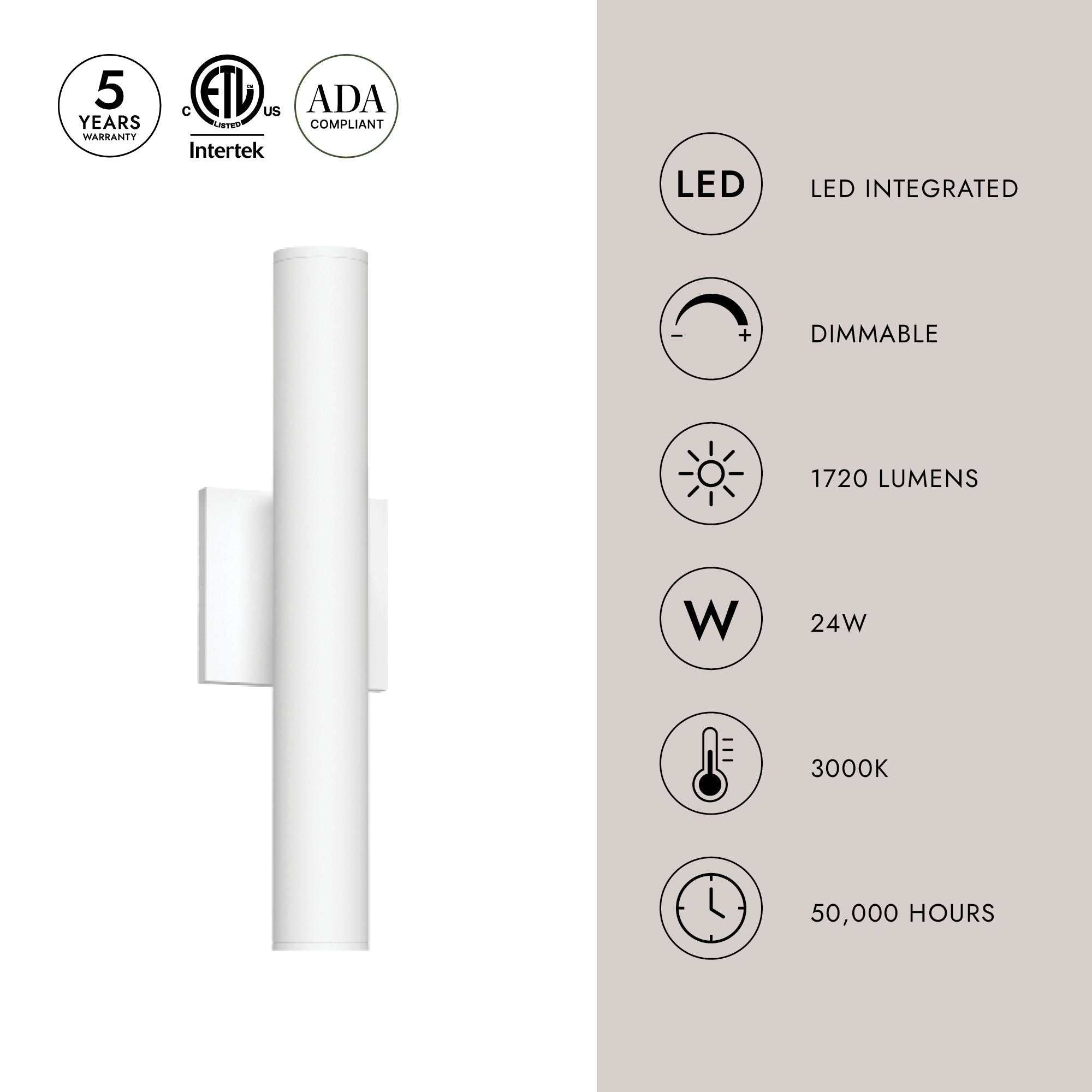 Lorna 16-in (2-in Dia.) Wall Sconce Up/Down Light