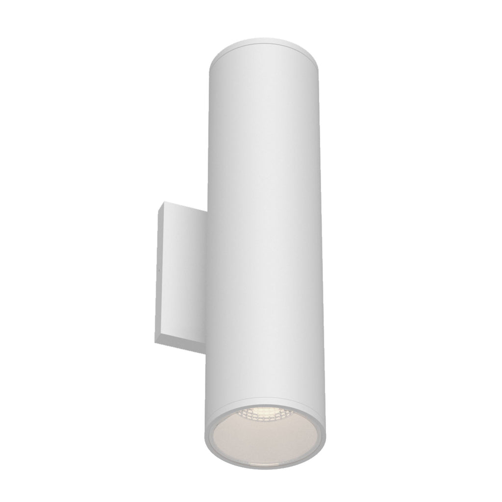 Lorna 12-in (3-in Dia.) Exterior Wall Sconce Up/Down Light — White [Universal Voltage and 0-10 Dimming]