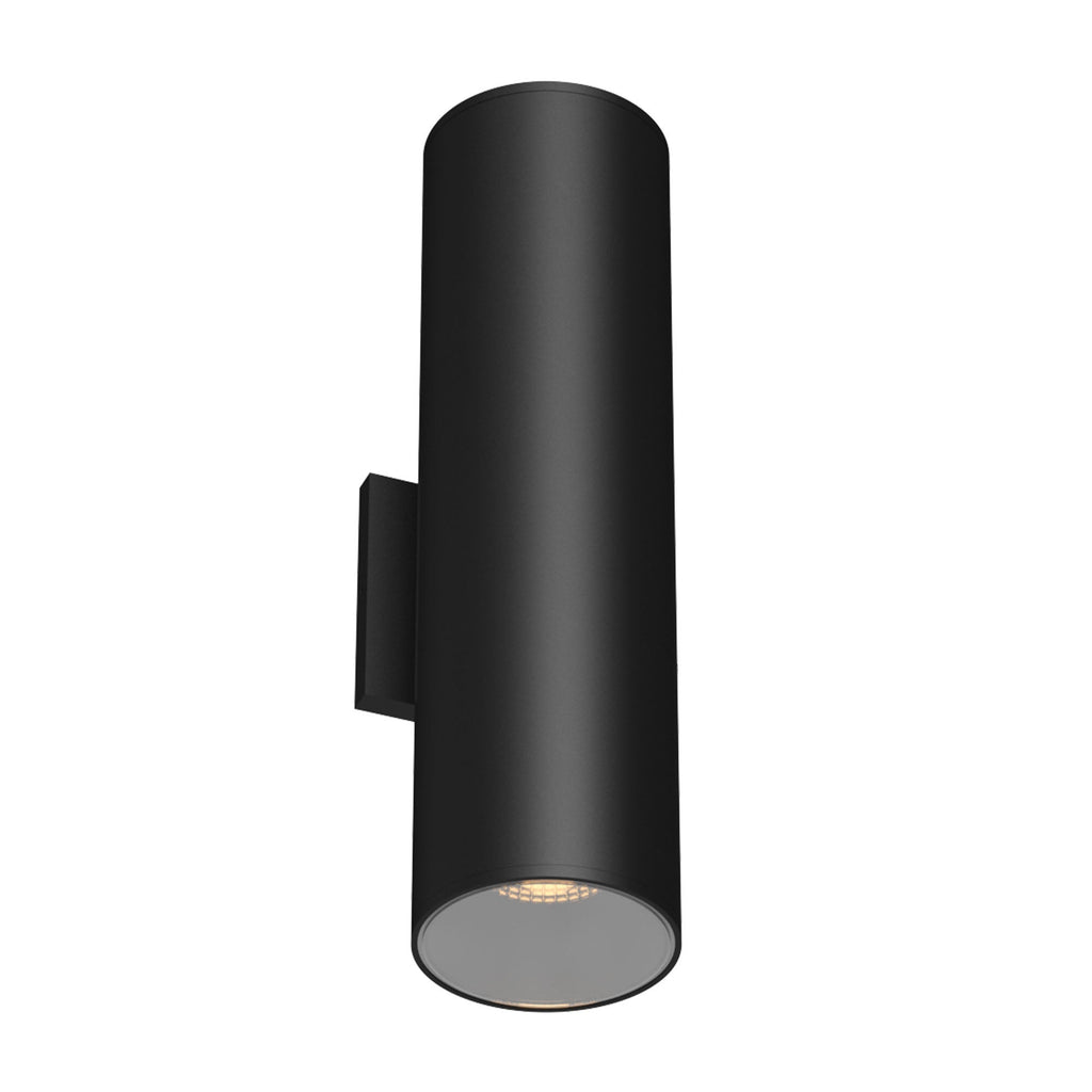 Lorna 16-in (4-in Dia.) Exterior Wall Sconce Up/Down Light — Black [Universal Voltage and 0-10 Dimming]
