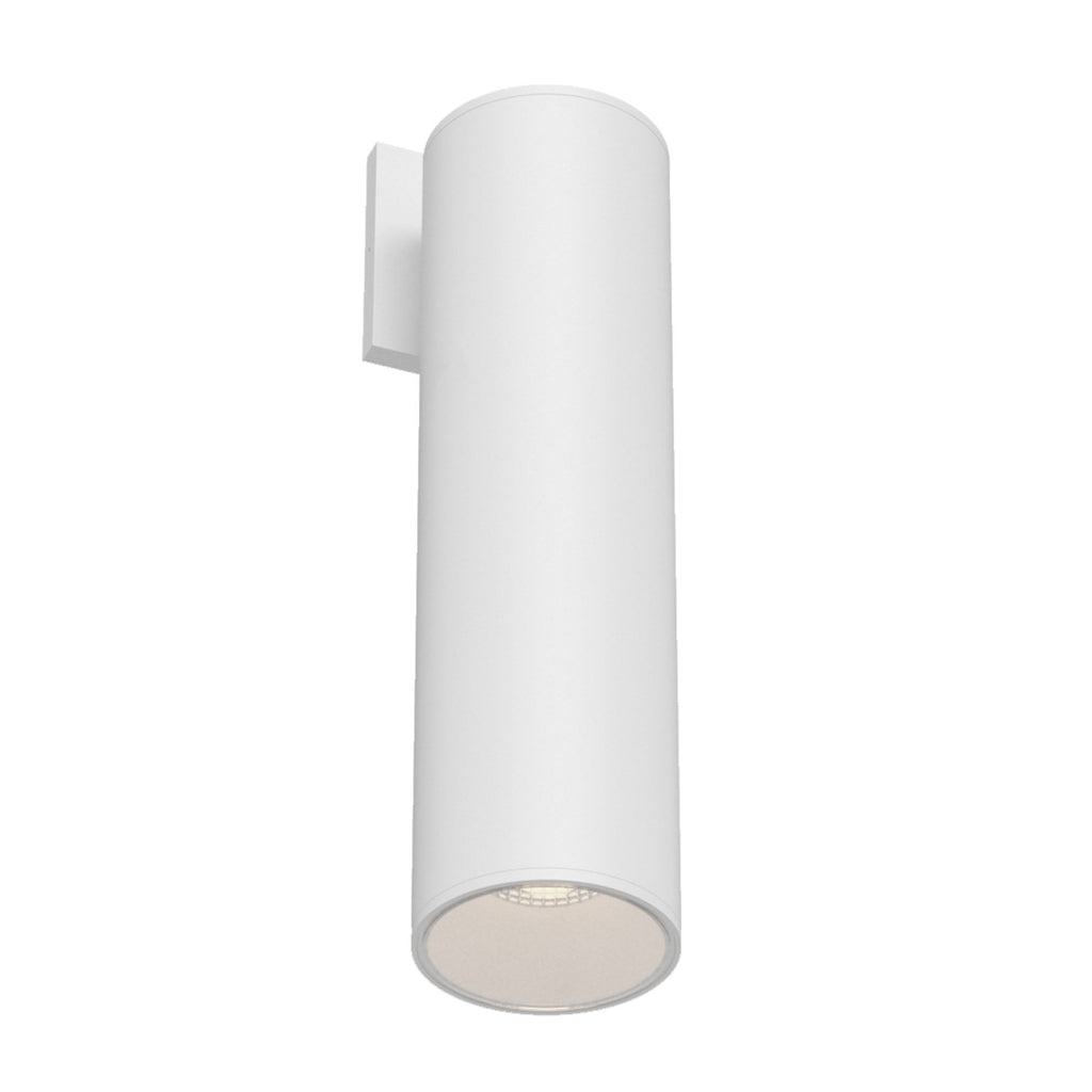 Lorna 12-in (4-in Dia.) Exterior Wall Sconce — White [Universal Voltage and 0-10 Dimming]