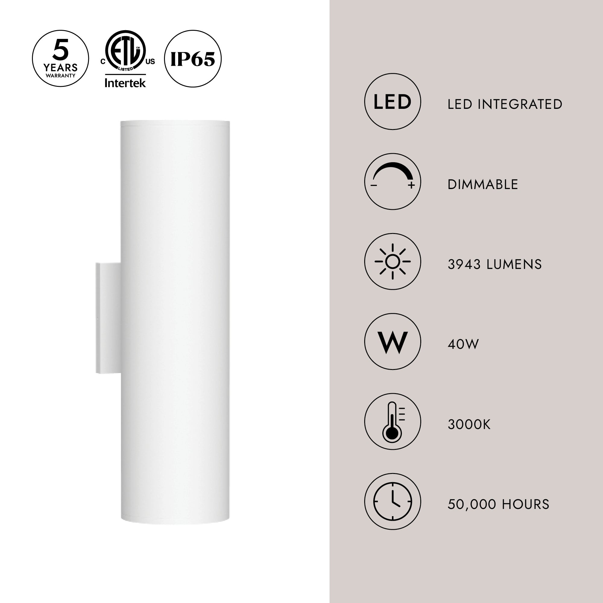 Lorna 16-in (4-in Dia.) Wall Sconce Up/Down Light