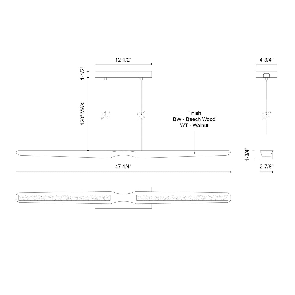 Dakota 47-in Linear Pendant