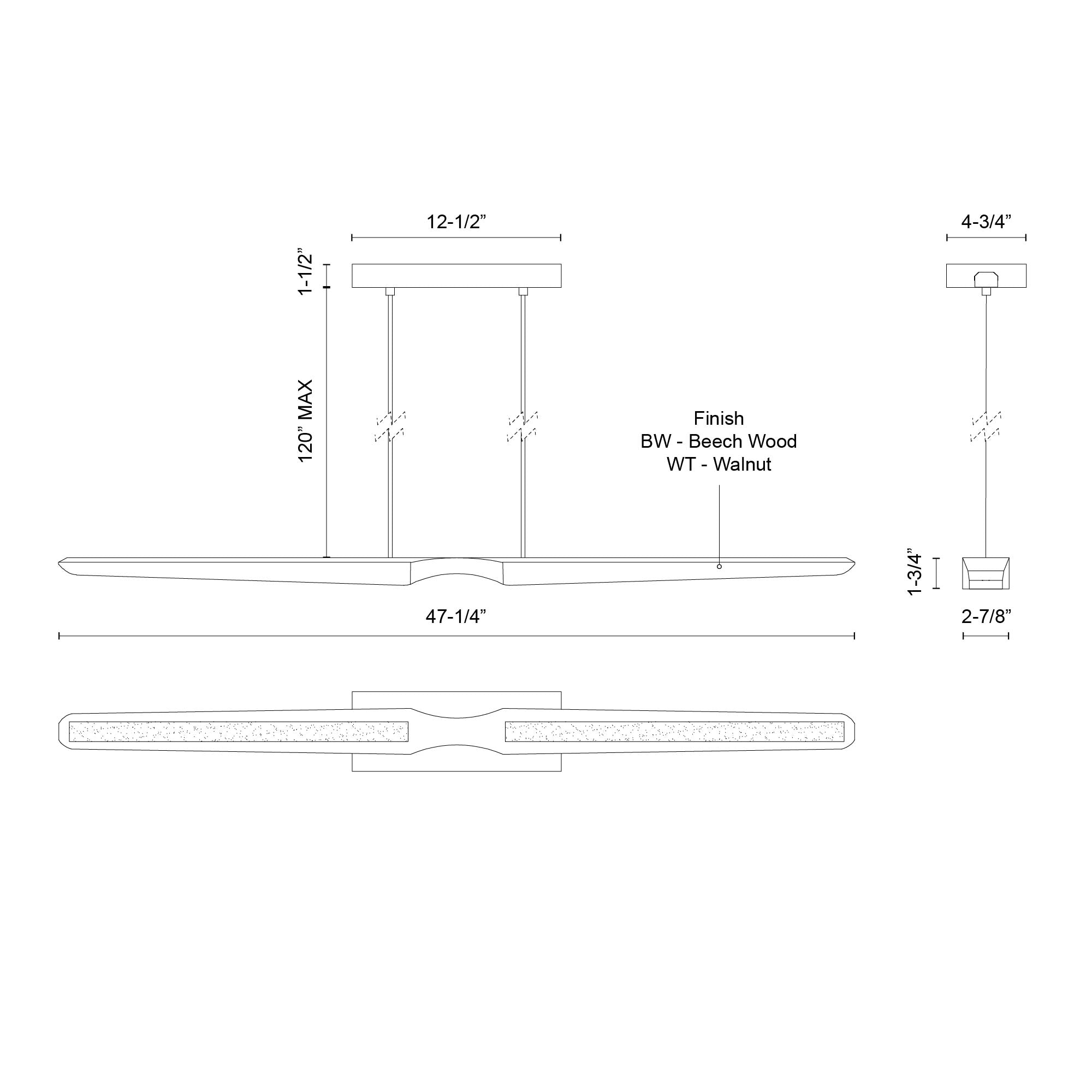 Dakota 47-in Linear Pendant