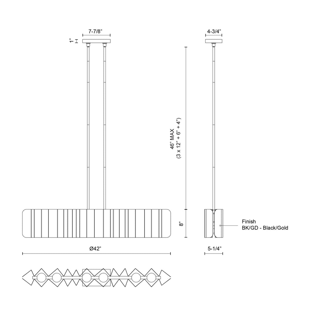 Akira 42-in Linear Pendant